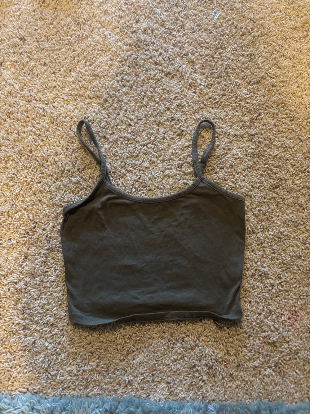 Bozzolo Olive Green Cropped Camisole Tank